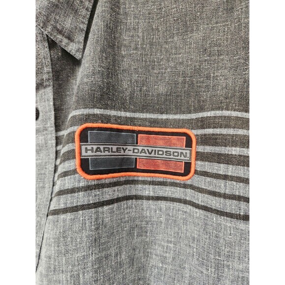 Harley Davidson Men's Casual Button Down Gray size 2XL made in India Used - Picture 3 of 6